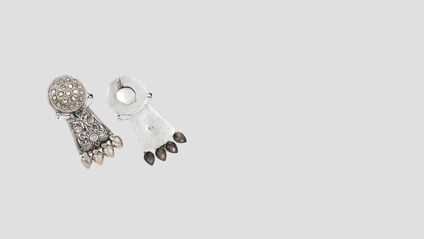 Effortless Elegance: Sangeeta Boochra Designer Earrings in Silver