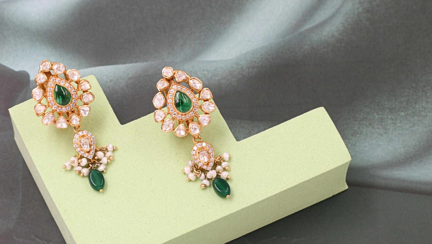 Sangeeta Boochra Silver Moissanite Earrings