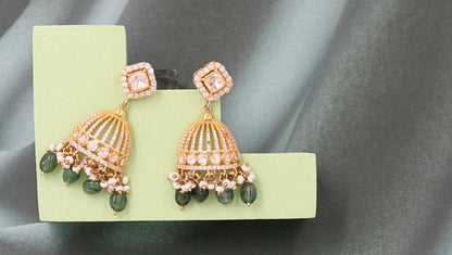 Sangeeta Boochra Silver Moissanite Earrings