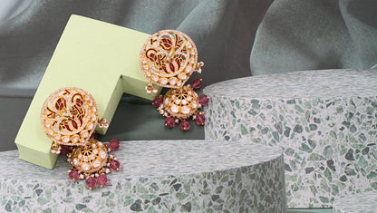 Sangeeta Boochra Silver Moissanite Earrings