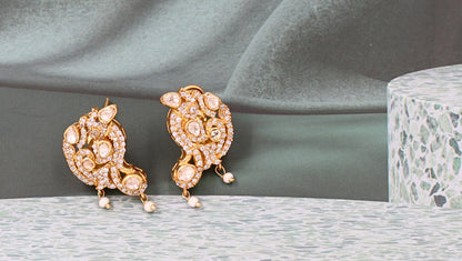 Sangeeta Boochra Silver Moissanite Earrings