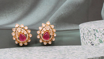 Sangeeta Boochra Silver Moissanite Earrings