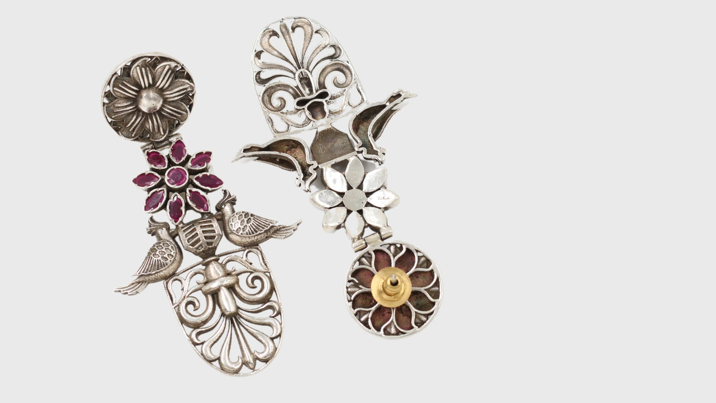 Majestic Grace: Sangeeta Boochra Silver Handcrafted Earrings