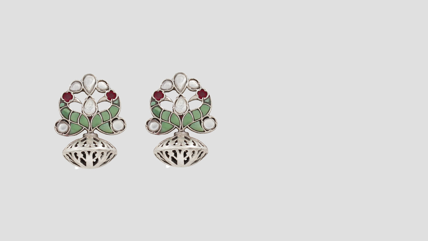 Luminous Refinement: Sangeeta Boochra Handcrafted Silver Studs