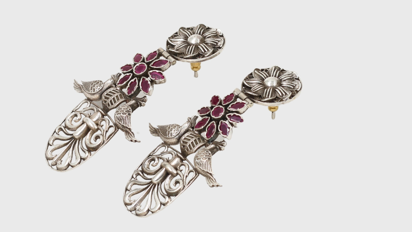 Majestic Grace: Sangeeta Boochra Silver Handcrafted Earrings