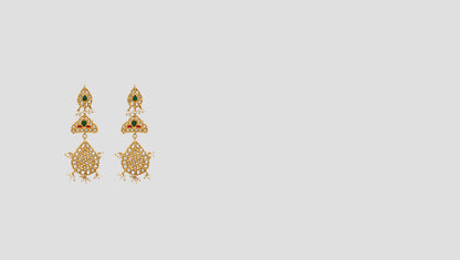 "Golden Radiance: Kundan-Studded Earrings by Sangeeta Boochra "