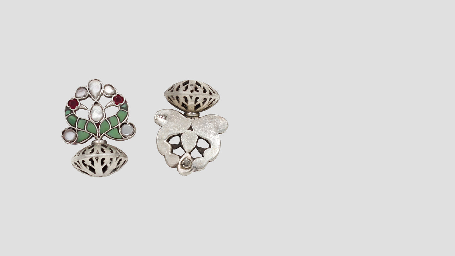 Luminous Refinement: Sangeeta Boochra Handcrafted Silver Studs