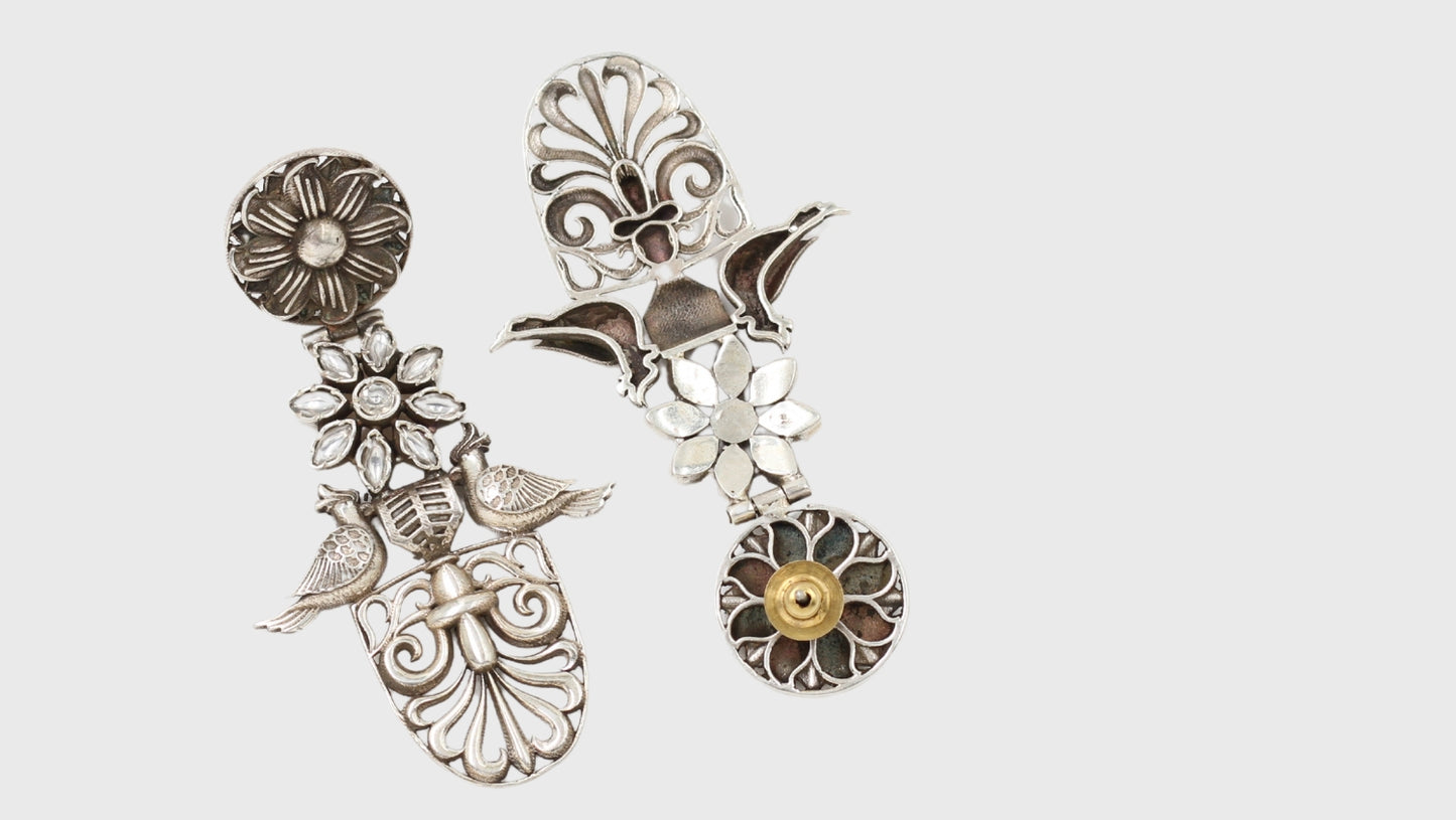 Classic Radiance: Sangeeta Boochra Silver Handcrafted Earrings