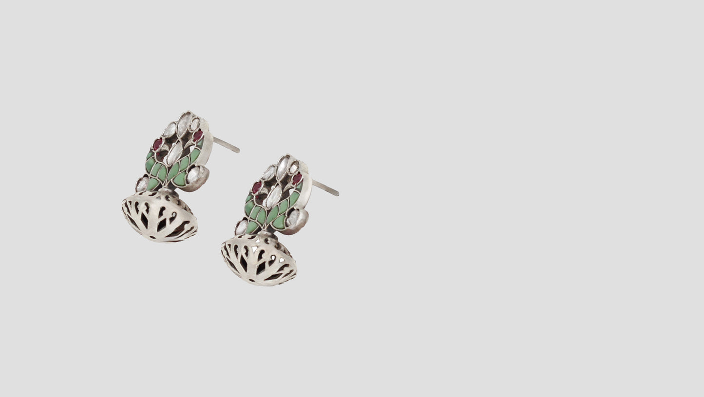 Luminous Refinement: Sangeeta Boochra Handcrafted Silver Studs