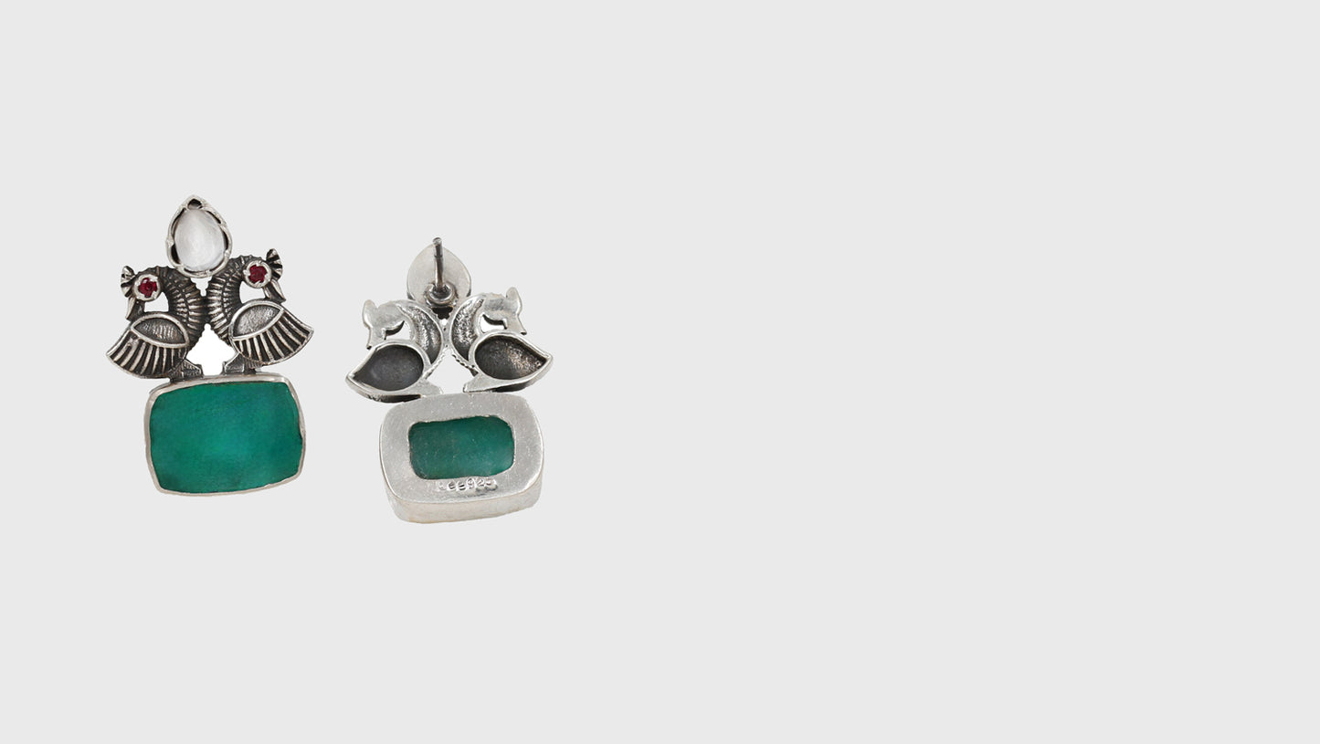 "Sophisticated Polish: Sangeeta Boochra Silver Handcrafted Studs "