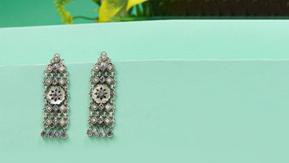 Heritage Bloom Silver Earrings by Sangeeta Boochra