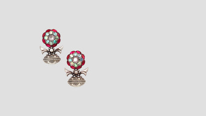 "Luminous Polish: Sangeeta Boochra Silver Handcrafted Studs "