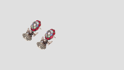 "Luminous Polish: Sangeeta Boochra Silver Handcrafted Studs "