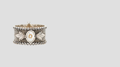 Regal Grace: Sangeeta Boochra Handcrafted Silver Bangle