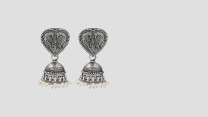 Sangeeta Boochra Oxidised Silver Handcrafted Statement Earrings