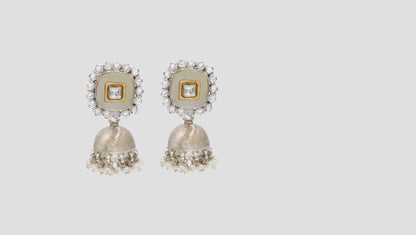 Sangeeta Boochra Royal Pearl Drop Silver Earrings