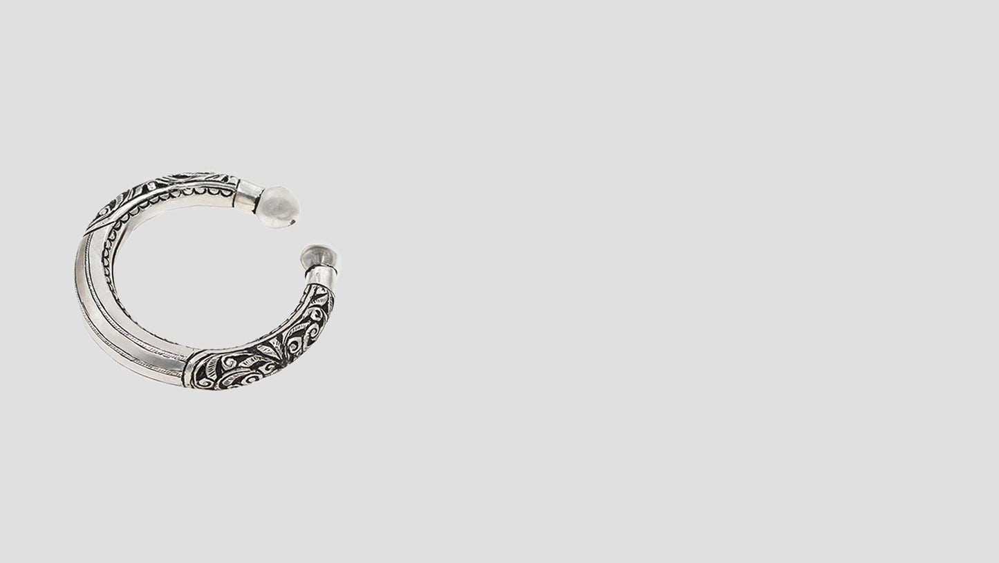 Handcrafted 925 Silver Tribal Kada by Sangeeta Boochra