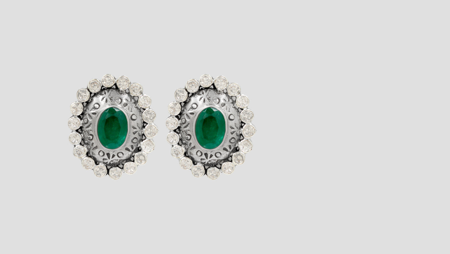 Sangeeta Boochra Heritage Moissanite Oval Earrings