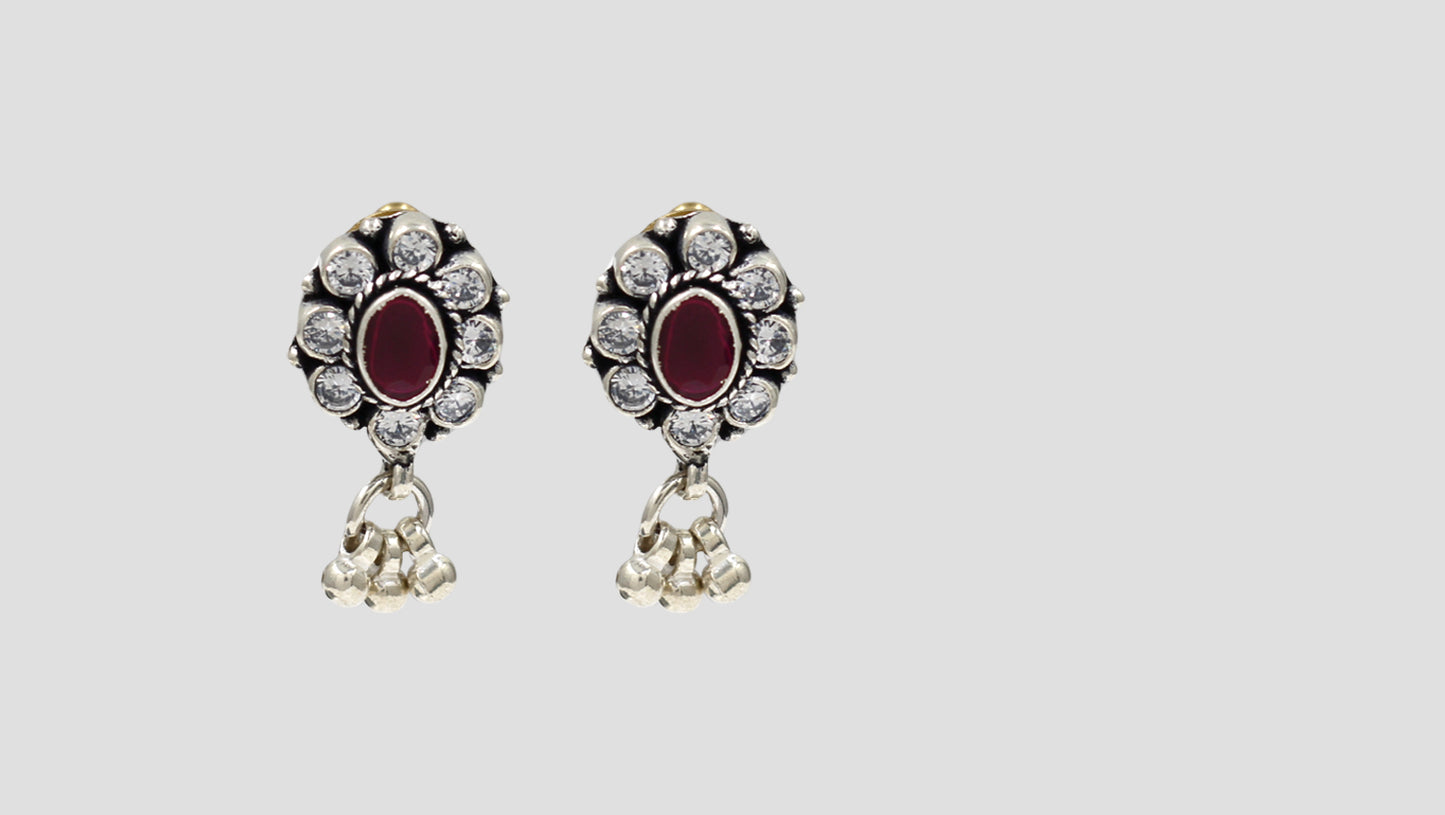 Sangeeta Boochra Antique Finish Silver Stud