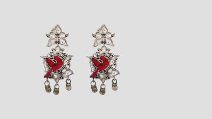 Sangeeta Boochra Traditional Kundan Silver Dangle Earrings with Ghungroo