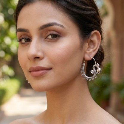 Sangeeta Boochra Heritage Oxidised Hoop Earrings