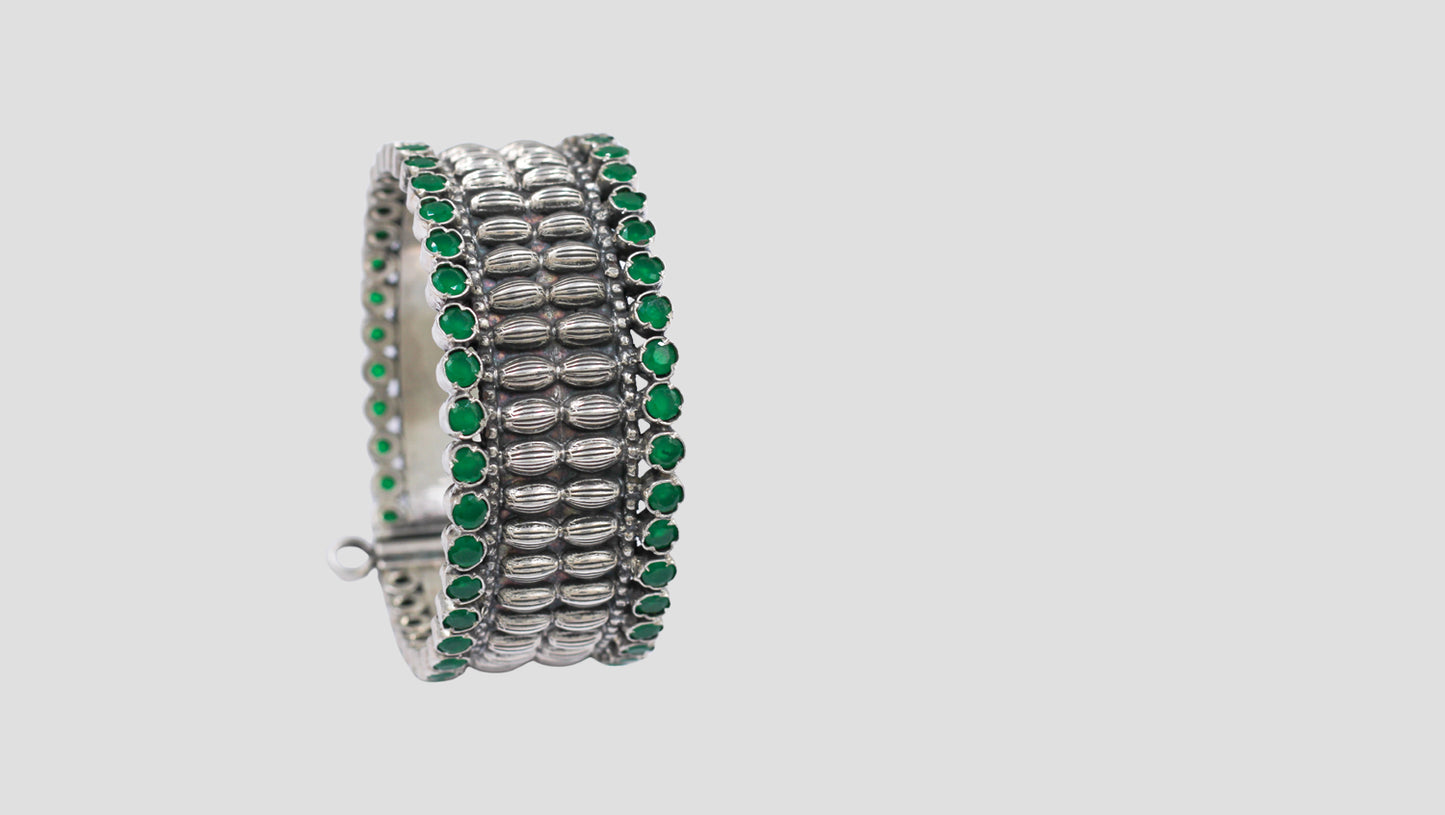 Sangeeta Boochra Statement Silver Bangle | Artisan Design