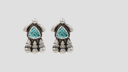Sangeeta Boochra Signature Handcrafted Oxidised Silver Designer Stud Earrings