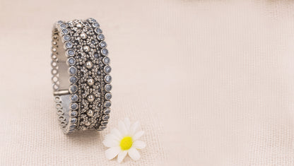 Antique Silver Bangle | Handcrafted by Sangeeta Boochra