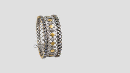 Sangeeta Boochra Silver Bangle | Dual-Tone Heritage Design