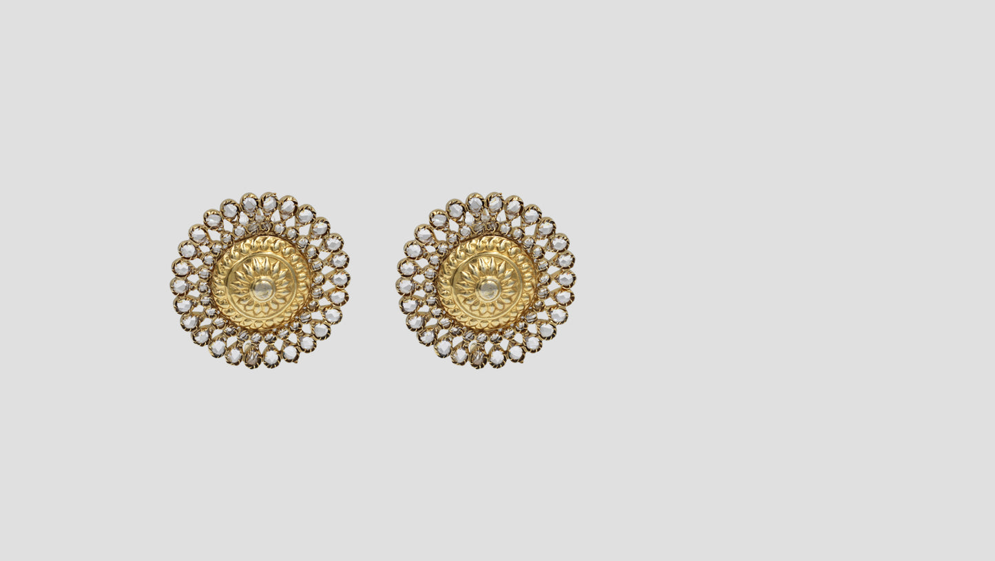 Sangeeta Boochra Heritage Gold-Plated Silver Statement Studs