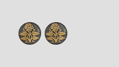 Sangeeta Boochra Dual Tone Floral Silver Stud