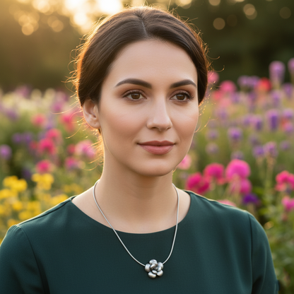 Sangeeta Boochra Artistic Oxidised Silver Floral Accessory with Pendant & Brooch Functionality