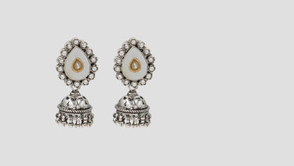 Sangeeta Boochra Heritage Teardrop Silver Jhumka Drops