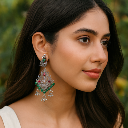 Sangeeta Boochra Handcrafted Silver Filigree Earrings
