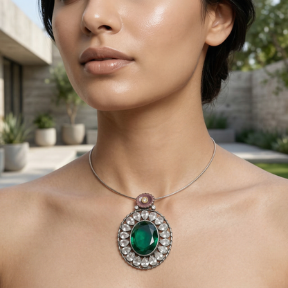 Sangeeta Boochra Luxe Moissanite Statement Pendant