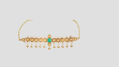 Sangeeta Boochra Gold Plated Sterling Silver Heritage Floral Choker with Moissanite Accents