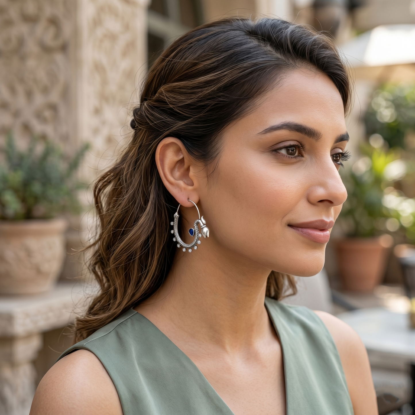 Artisan Heritage Hoop Earrings by Sangeeta Boochra