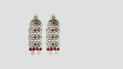 Sangeeta Boochra Heritage Silver Floral Dangles