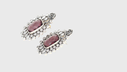 Unique Silver Earrings with Exquisite Hydro Gemstones