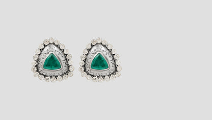 Sangeeta Boochra Artisan Triangle Moissanite Earrings