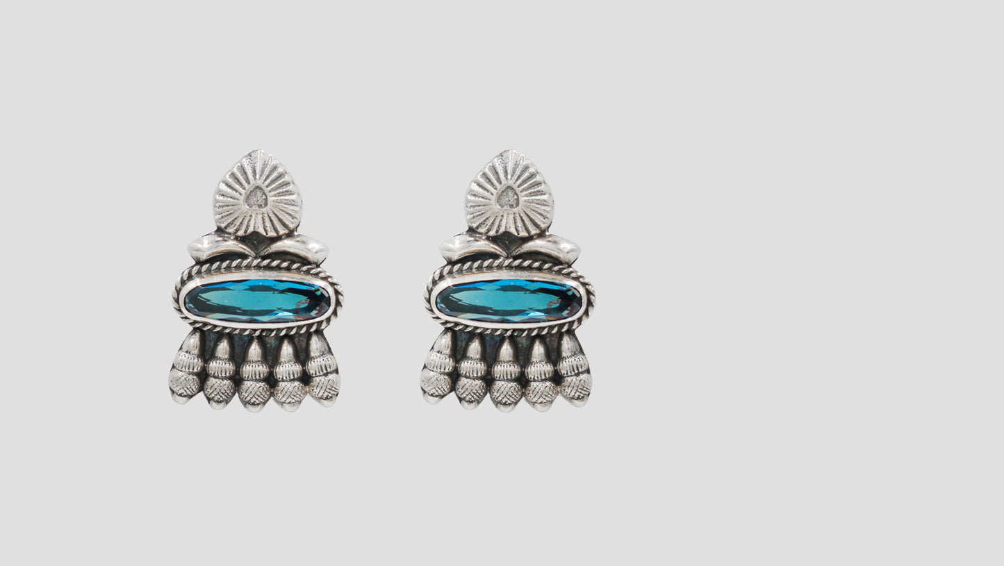 Sangeeta Boochra Artisan Oxidised Silver Statement Earrings