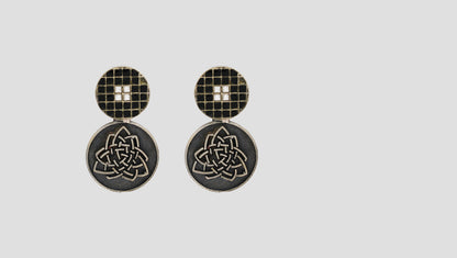 Sangeeta Boochra Oxidised Silver Kundan Earrings