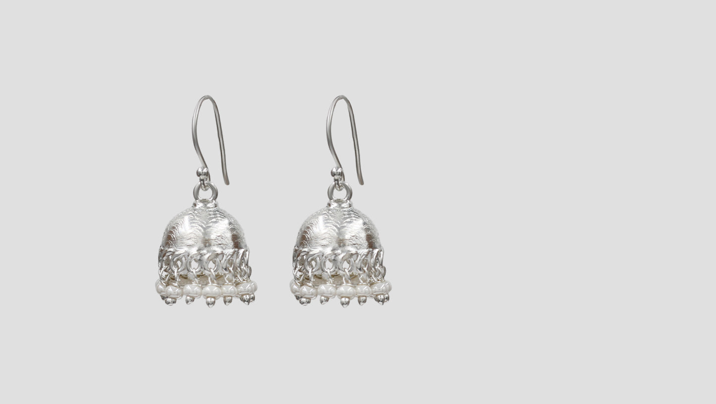 Sangeeta Boochra Minimalist Pearl Drop Jhumkas