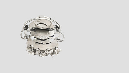 Sangeeta Boochra Silver Ring with Floral Enamel and Pearl Accents