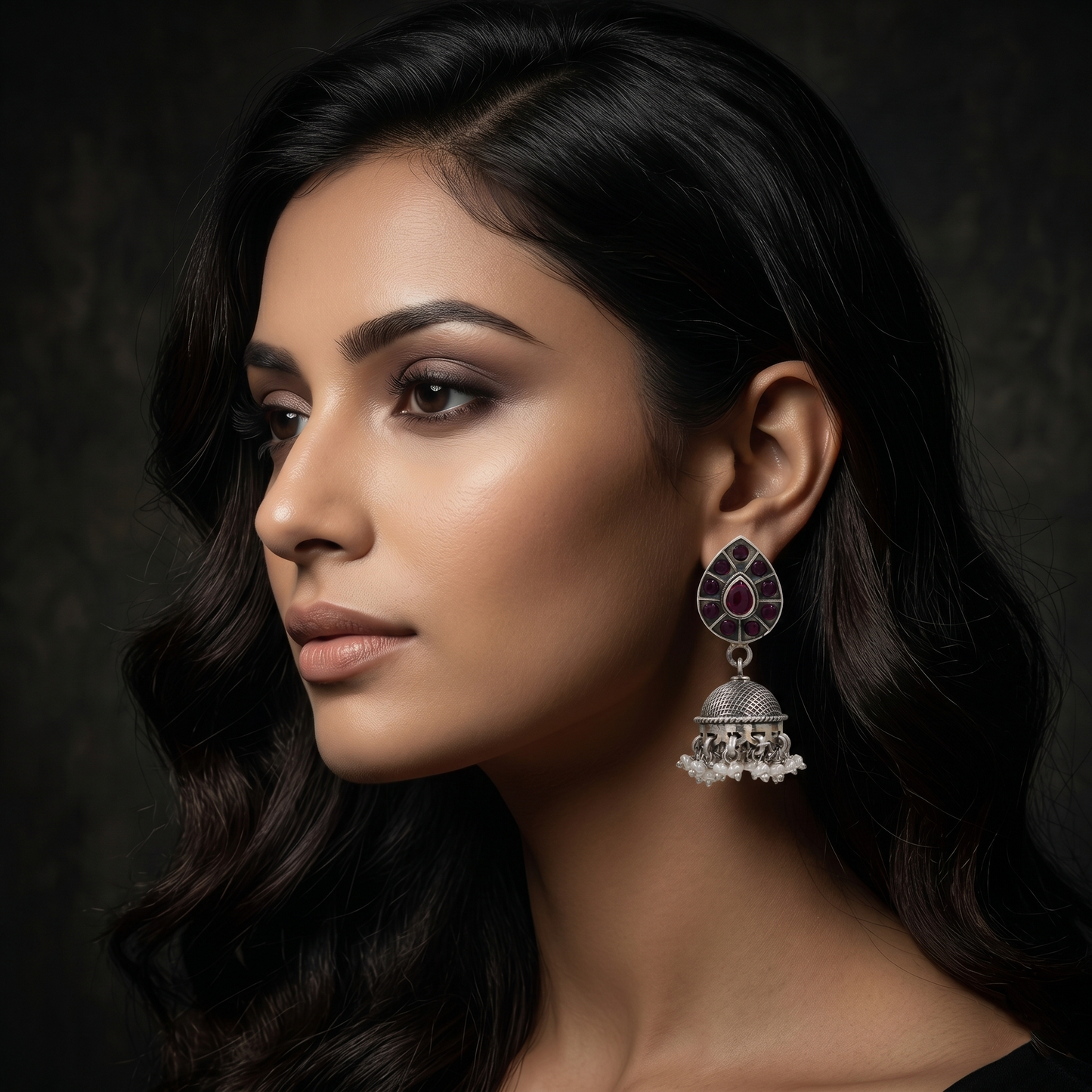 Sangeeta Boochra Traditional Kundan Silver Dangler Earrings