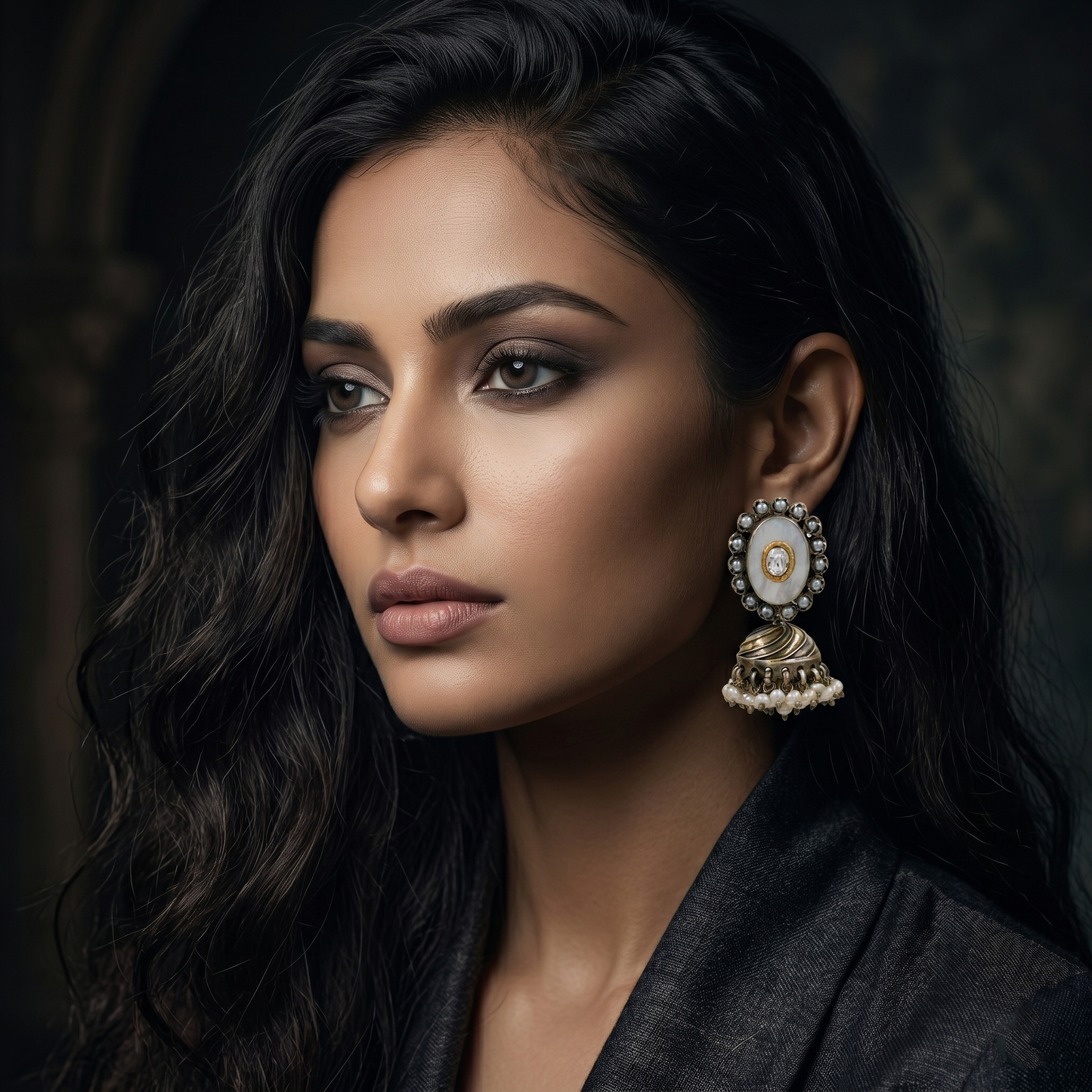 Sangeeta Boochra Heritage Mother of Pearl Jhumka Earrings