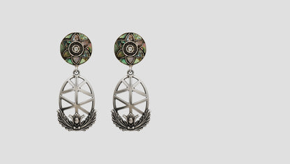 Sangeeta Boochra Artisan Floral Motif Silver Dangle Earrings