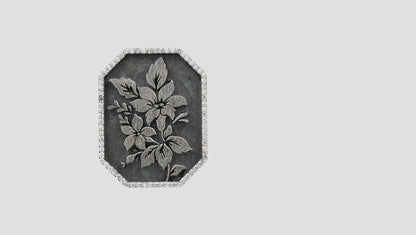Sangeeta Boochra Artisan Oxidized Silver Brooch with Floral Moti
