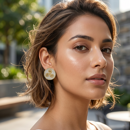 Sangeeta Boochra Minimal Dual Tone Statement Studs
