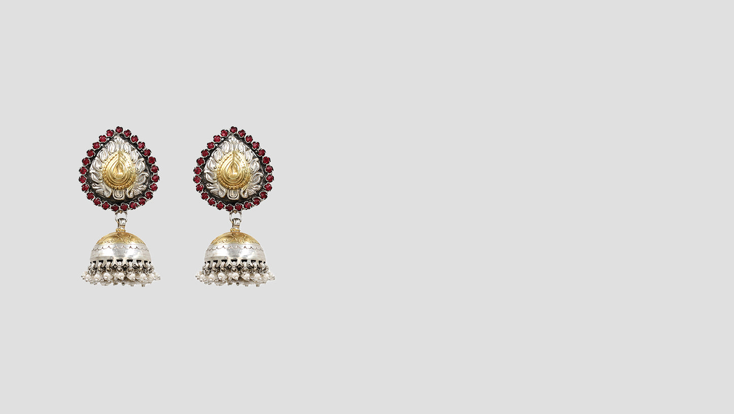 Royal Heritage: Sangeeta Boochra Silver Jhumka Earrings